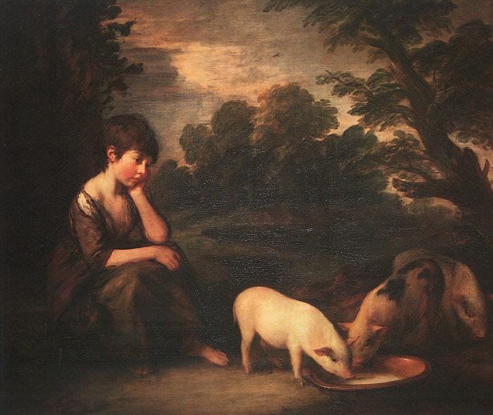 Thomas Gainsborough Girl with Pigs oil painting image